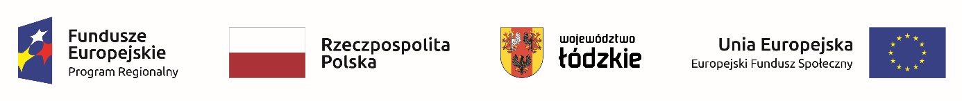 Logotypy Fundusze Europejskie, RP, Województwo Łódzkie, UE
